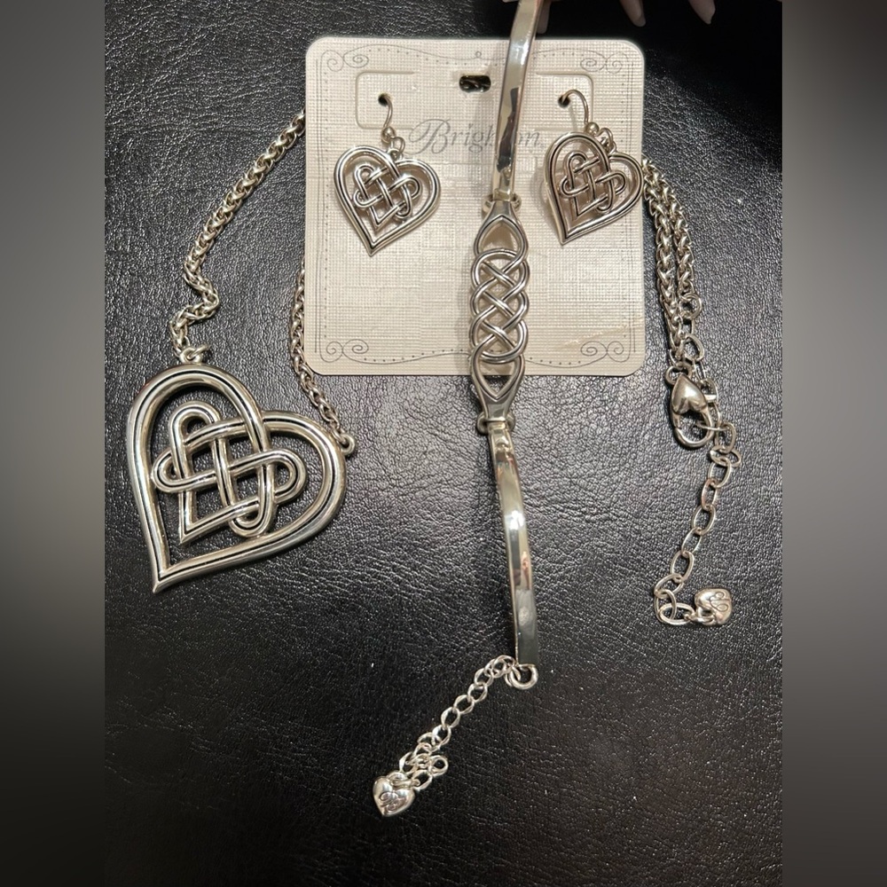 Brighton Retired Interlocking Heart Necklace Earr… - image 1